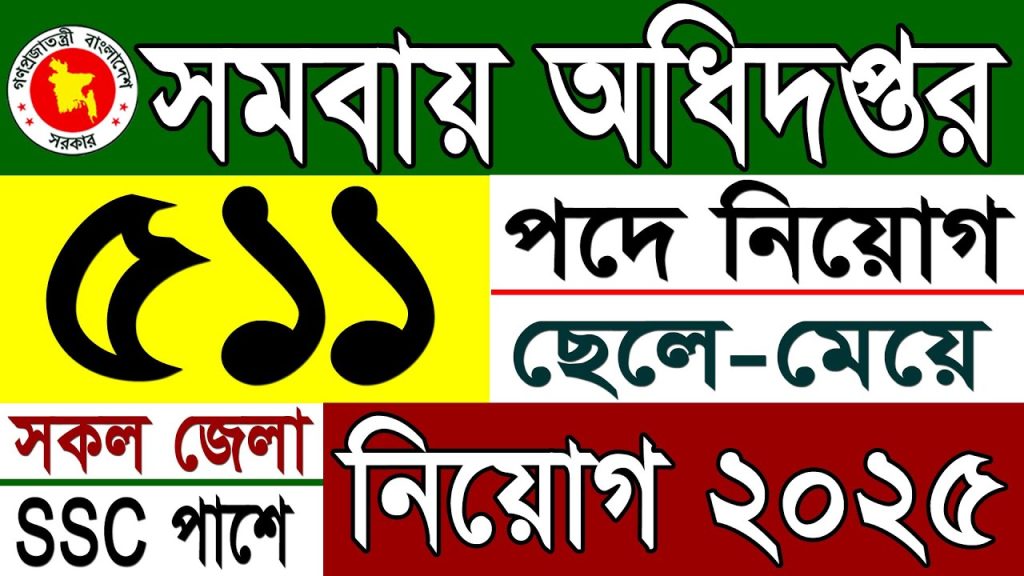 সমবায় অধিদপ্তর নিয়োগ বিজ্ঞপ্তি